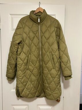 Quilted Olive Long Puffer Jacket - Part Two